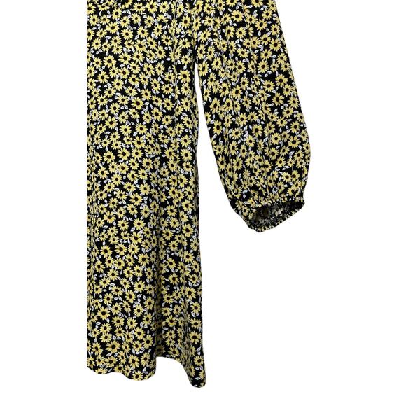 Karen Millen Sunflower Print Long-Sleeve Dress Size 14 - Picture 6 of 8